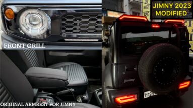 Jimny modified with Orignal armrest Batman spoilers Front grill jimny gwagon tail lights & ladder