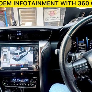 Fortuner 360 degree camera kit installation in orignal infotainment system with proper coupler