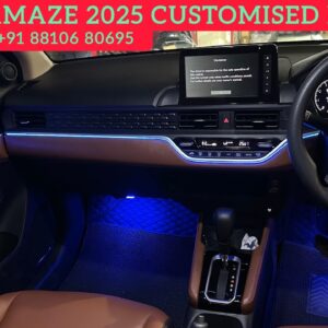 Honda amaze 2025 interior Customised with ambient light | Customised tan color interior in amaze