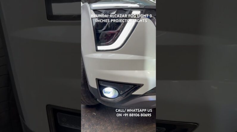 Fog light projectors for Hyundai Alcazar with proper frame bracket #projectorlens #bestprojector