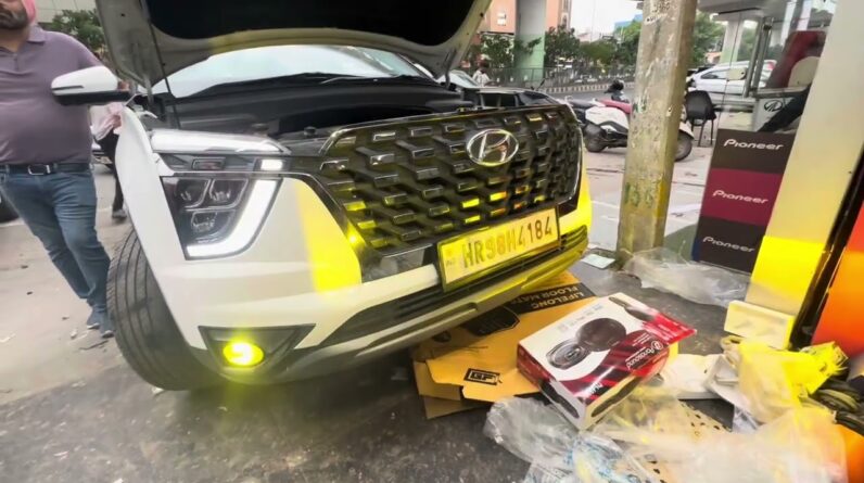 Hyundai Alcazar projector fog lamps installation with proper frame
