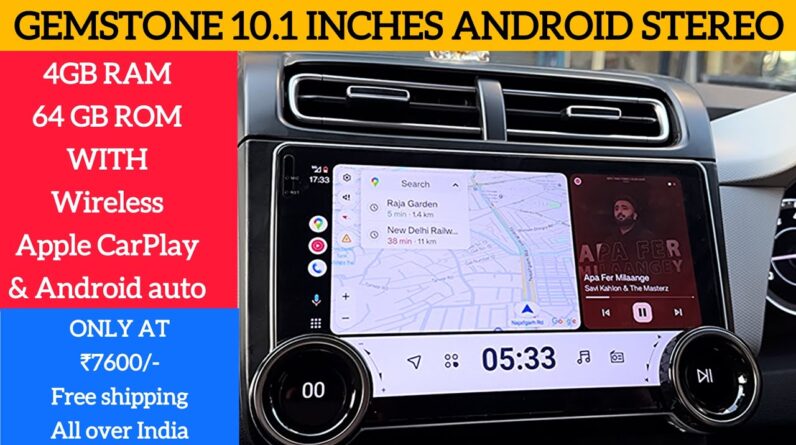 Gemstone 2 knob 10.1 inches android stereo with wireless CarPlay and android auto | Gemstone 2k