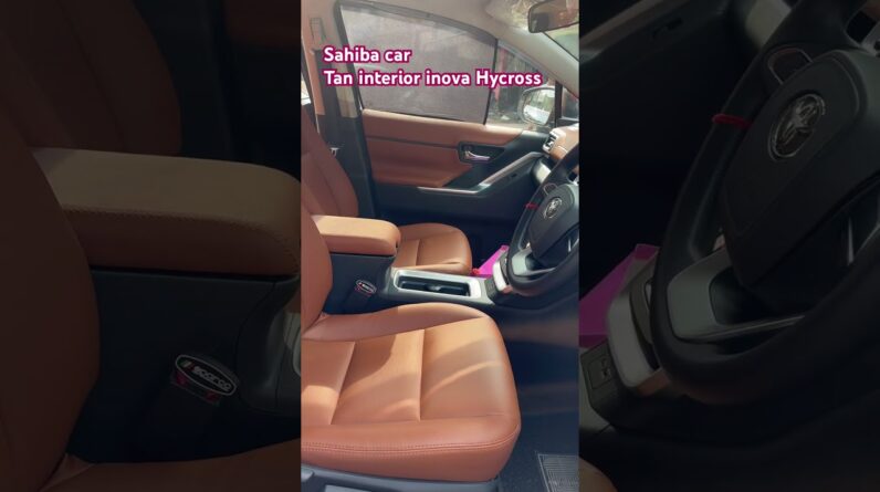 Toyatta inova Hycross premium tan interior # Sahiba car # tan seat cover # inova tan seat cover