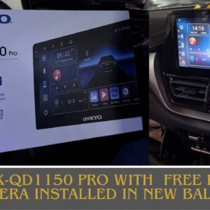 Onkyo android car stereo X-Qd1150 Pro installed in Baleno with Gloss Black Frame | Onkyo car stereo