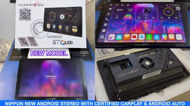 Nippon New Android Stereo 9T QLED with licensed CarPlay & Android Auto | 2GB ram 64 GB storage